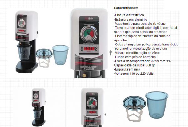 ESPATULADOR A VACUO  DE BANCADA  -chavear bivolt - (A PRONTA ENTREGA) "T"